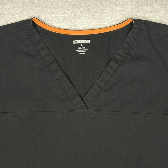Scrubstar Scrub Womens 2XL‎ Core Essentials Black V-Neck Stretch Top WC818 - Picture 5 of 11